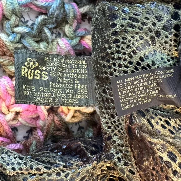 Pair of Russ Berrie Earth Zone Zonies Flemington Bean Bag Frogs with Tags - Picture 4 of 13